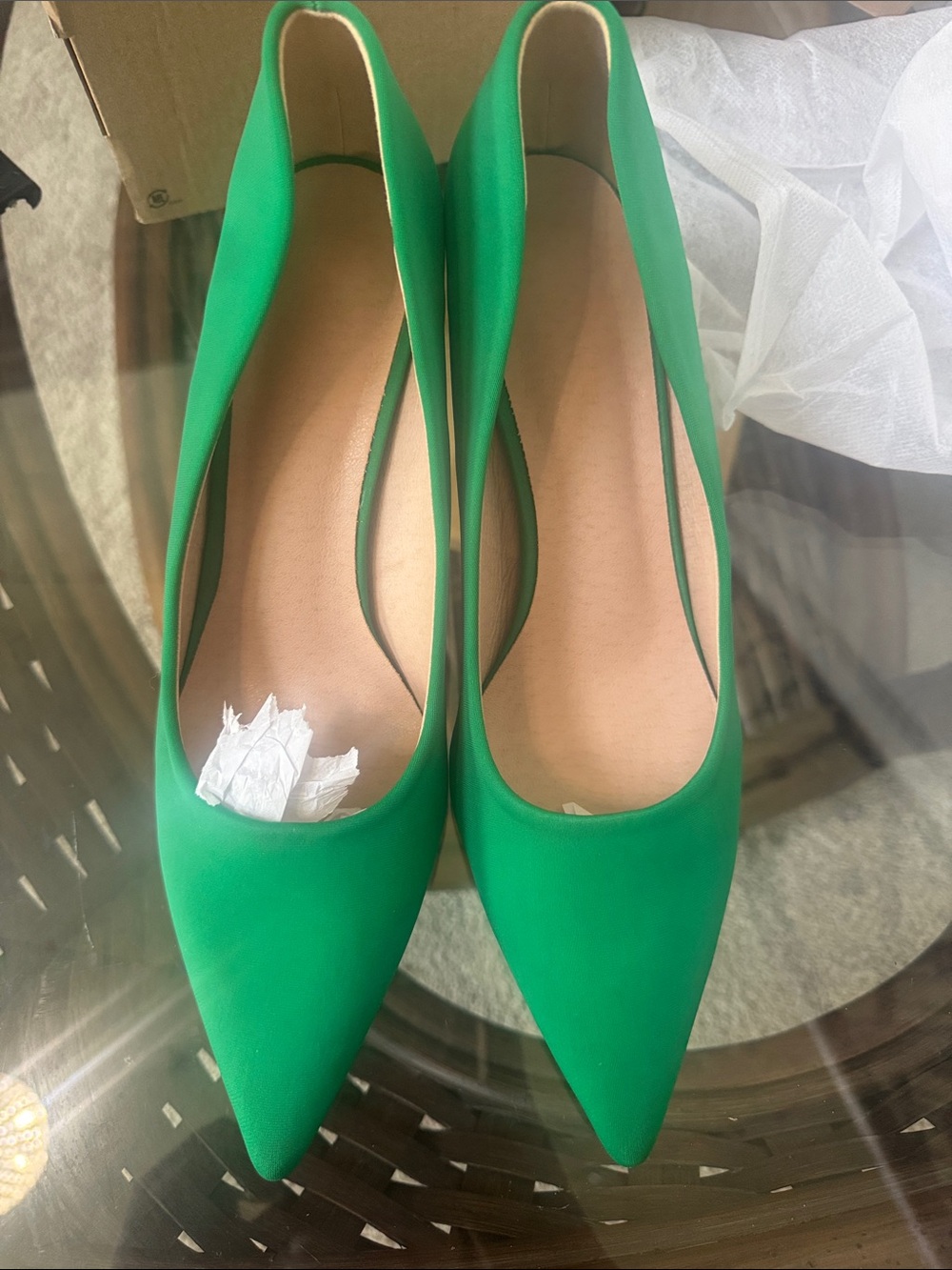 SHEIN Green Pointed-Toe Heeled Pumps